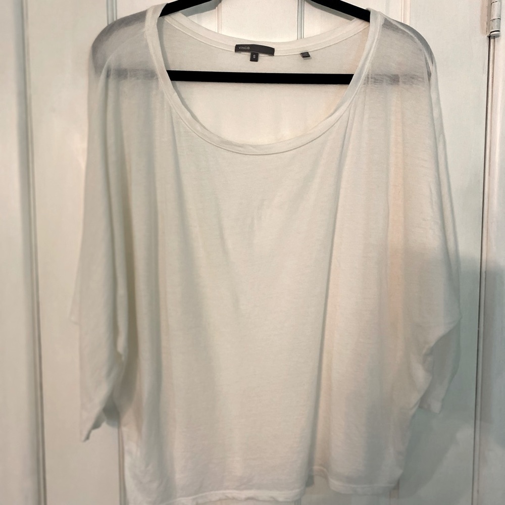 VINCE S White cotton Dolman sleeve